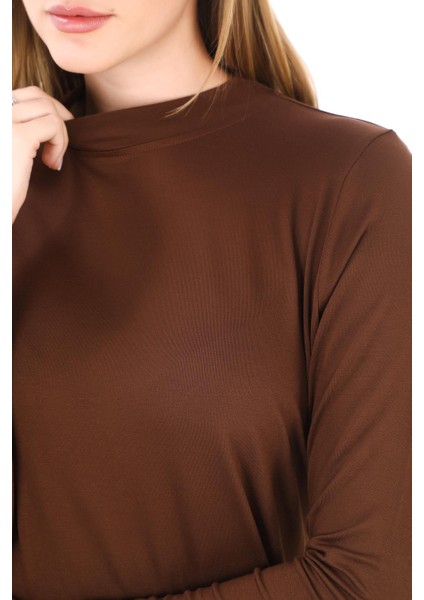 Viskon Tunik ve Pantolon Takım-Kahverengi fırsatları