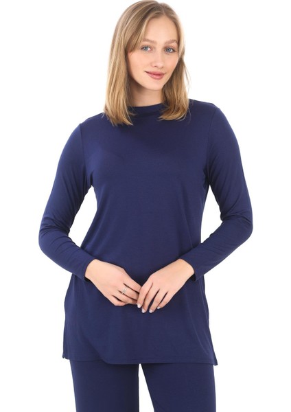 Viskon Tunik ve Pantolon Takım-Lacivert fiyatları