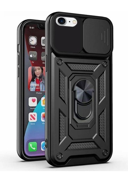 Kızaklı Tank Kılıf Apple iPhone Se 2020 Siyah