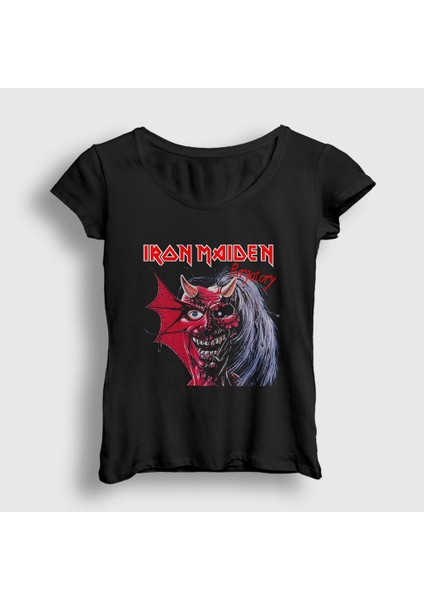 Kadın Siyah Purgatory Metal Iron Maiden T-Shirt