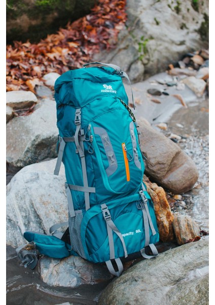 Ultra Dayanıklı Su Geçirmez Trekking Çantası – Ergonomik Tasarım, 80L Kapasite-Yeşil