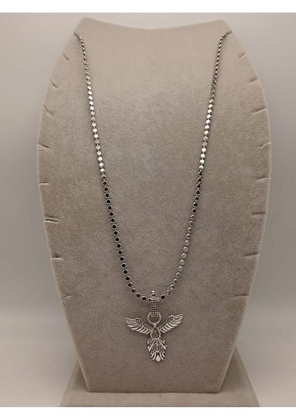 Çelik Zincir Kolye+ Zirkon Charm