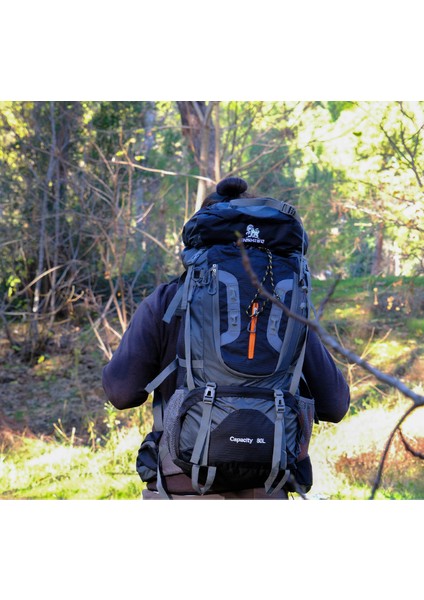 Ultra Dayanıklı Su Geçirmez Trekking Çantası – Ergonomik Tasarım, 80L Kapasite-Siyah indirimleri