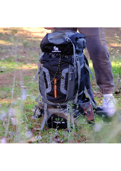 Ultra Dayanıklı Su Geçirmez Trekking Çantası – Ergonomik Tasarım, 80L Kapasite-Siyah