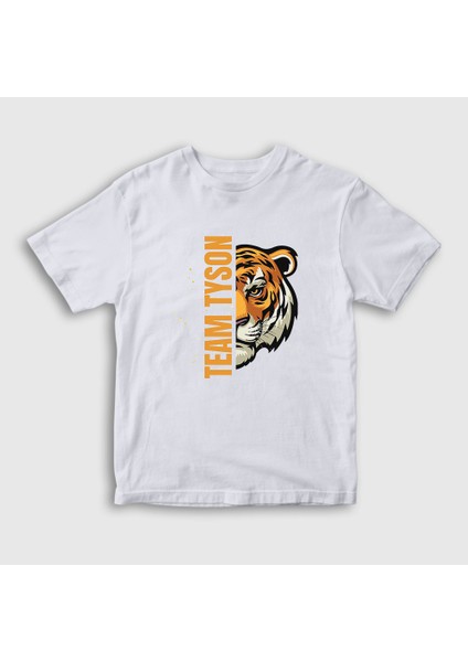 Çocuk Beyaz Tiger Boks Boxing Team Mike Tyson T-Shirt