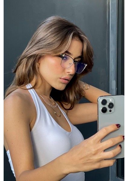 Mia Kadın Blue Block Gözlük Silver-Siyah