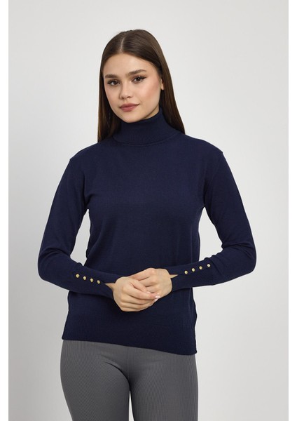 24369 Balıkçı Yaka Kol Detay Kazak Laci