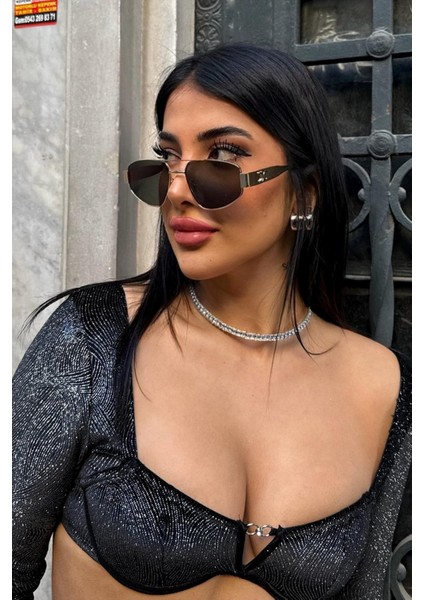 Favor Kadın Güneş Gözlüğü Gold-Yeşil