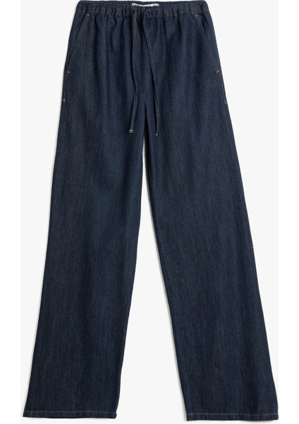 Beli Bağlamalı Düz Paça Denim Pantolon - Straight Jeans modelleri
