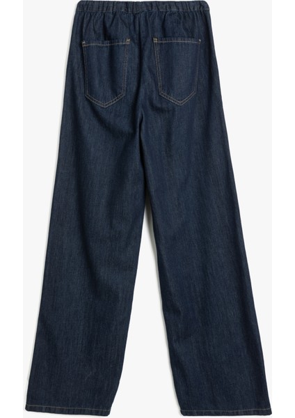 Beli Bağlamalı Düz Paça Denim Pantolon - Straight Jeans fırsatları
