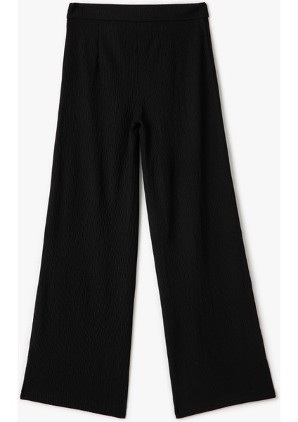 Dokulu Yüksek Bel Bol Paça Pantolon fiyatları