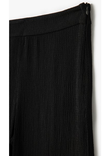 Dokulu Yüksek Bel Bol Paça Pantolon modelleri