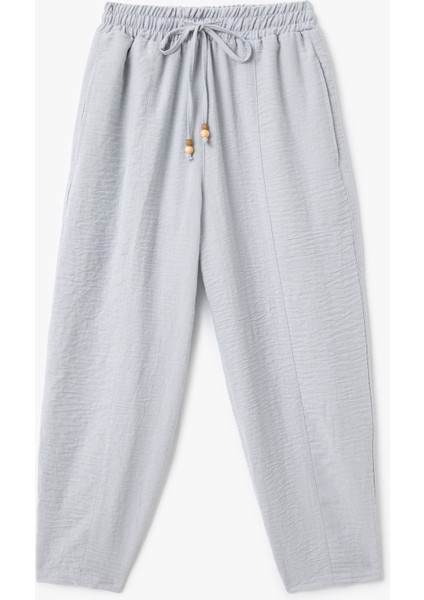Rahat Kalıp Beli Bağlamalı Cepli Balon Fit Pantolon
