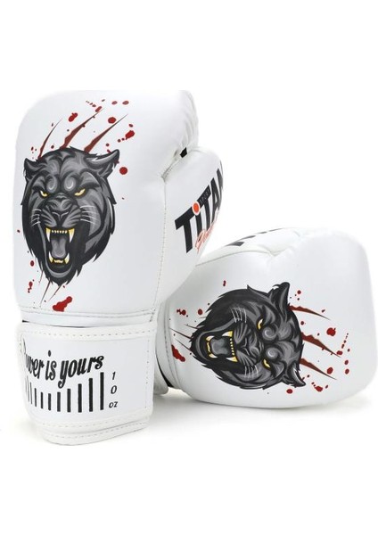 Beyaz Puma Desenli Boks Eldiveni