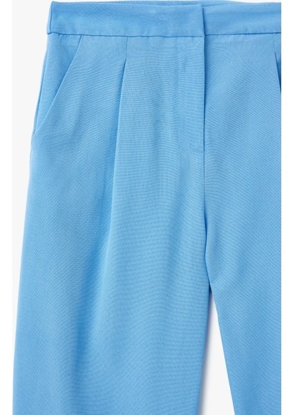 Keten Karışımlı Yüksek Bel Cepli Havuç Kesim Pantolon modelleri