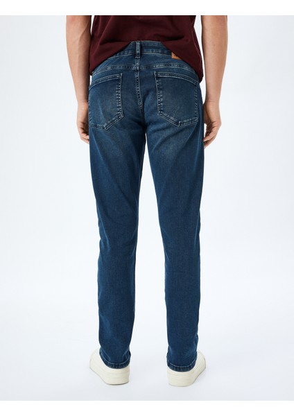 Normal Bel Pamuklu Slim Fit Denim Pantolon - Brad Jean