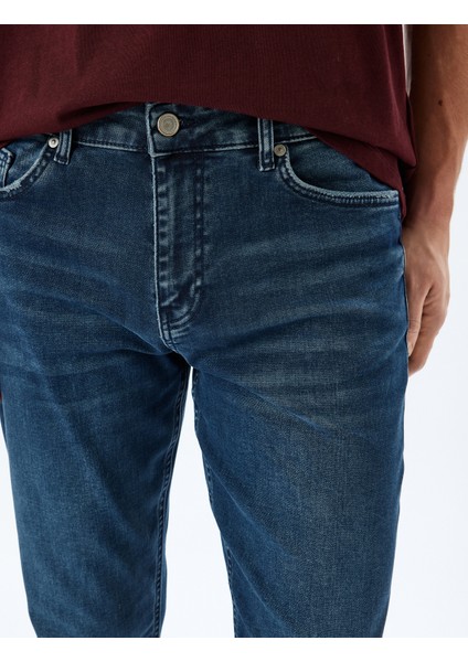 Normal Bel Pamuklu Slim Fit Denim Pantolon - Brad Jean