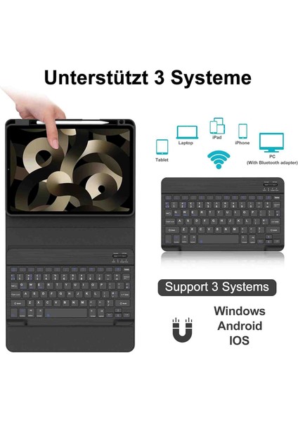 Xiaomi Pad 6 / Pad 6 Pro 11 Inch Uyumlu Bluetooth Klavyeli Standlı Kılıf