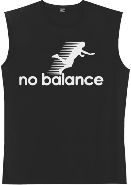 Denge Yok Siyah Kesik Kol / Kolsuz Erkek T-Shirt