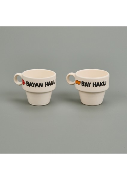 Bay Haklı ve Bayan Haklı 2'li Espresso Fincanı - Renkli - 90 ml fiyatları