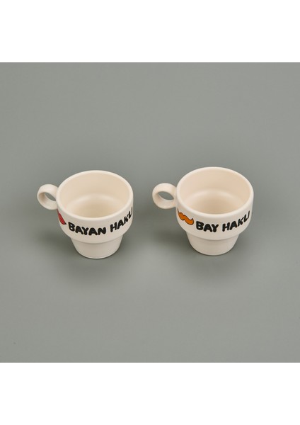 Bay Haklı ve Bayan Haklı 2'li Espresso Fincanı - Renkli - 90 ml modelleri