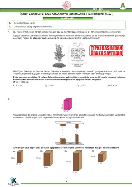2026 8.sınıf Lgs 2.çeyrek Aralık-Ocak Ayı Meb Örnek Soru Tıpkı Basım Sarmal Deneme Paketi Çözümlü fırsatları
