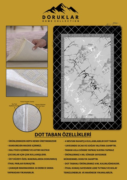 Kaymaz Taban Yıkanabilir Dijital Baskı Dekoratif Modern Desenli Dot Taban Halı Nova Serisi NV40 fiyatları