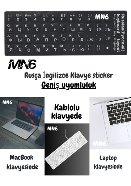 MR01 Rusça Klavye Sticker/Kaliteli Pvc-10 Adet/Rusça Ingilizce Klavye Etiketi-Rusça Pc Keyboard Sticker fırsatları