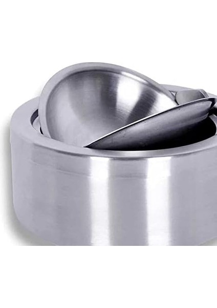 Çelik Hazneli Basmalı Küllük - Bahçe Tipi Kül Tablası - Mandallı Küllük - 12 cm Çap