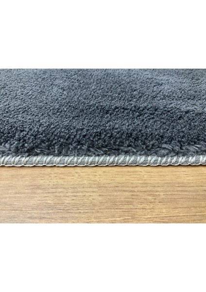 Puffy Antrasit Oval Örgü Saçaklı Peluş Yumuşacık Yıkanabilir Kaymaz Taban Halı Salon Oturma Odası fırsatları