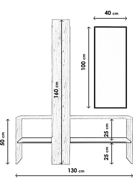 Aynalı Portmanto Aurora L1302