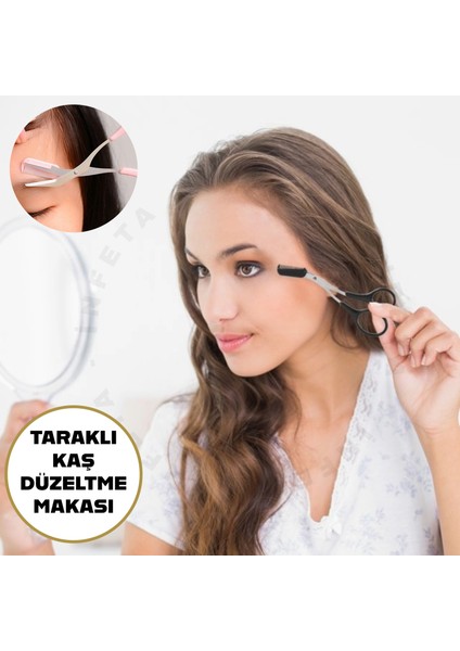 Kolay Şekillendirici Özel Taraklı Kaş Bıyık Düzeltme Makası