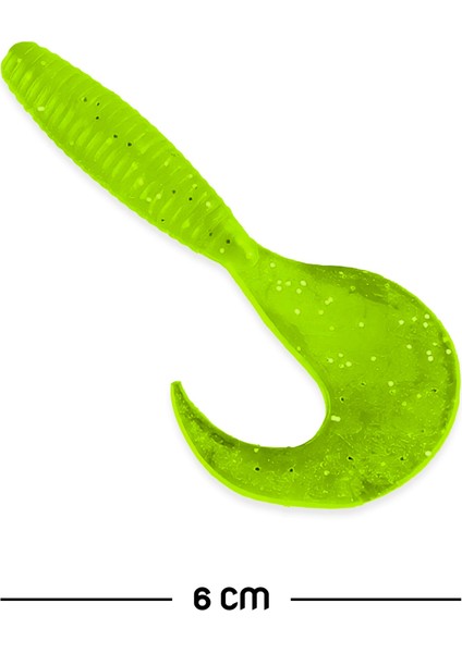 Silikon Kurt Sahte Yem - 60MM - Fluo Yeşil - Yumy (18065-SM024-03)