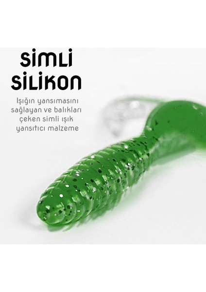 Silikon Kurt Sahte Yem - 60MM - Yeşil - Yumy (18065-SM024-02)