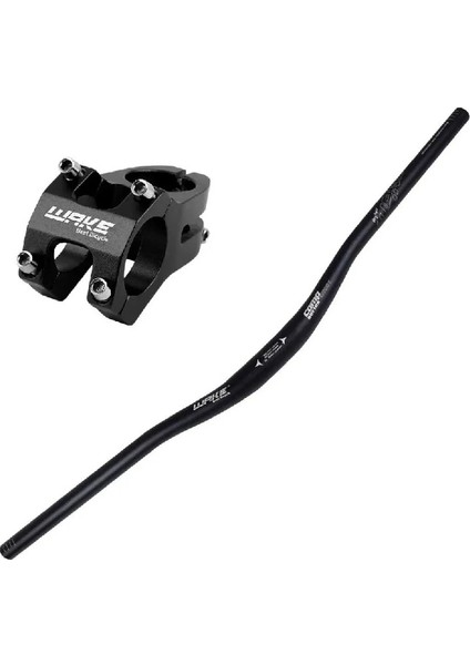 Siyah 780MM Alüminyum 31.8 Bisiklet Gidon + Boğaz Seti