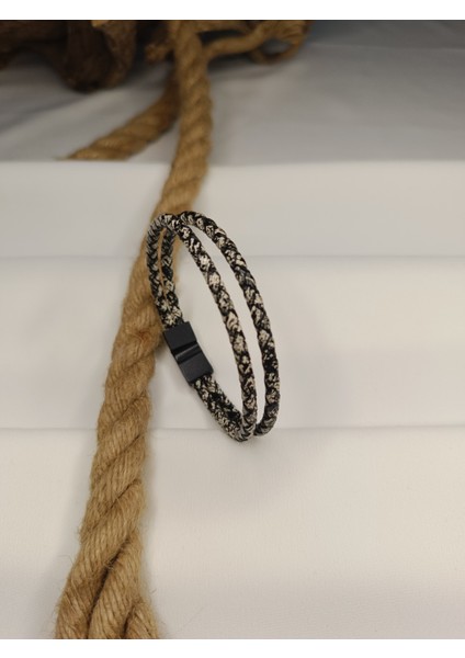 Erkek Snake Desen Hakiki Deri 316 L Çelik Mıknatıslı Bileklik