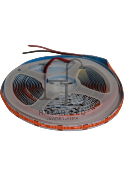12V 8mm 320 Ledli Esnek Cob Şerit LED Pembe IP20 5 Metre
