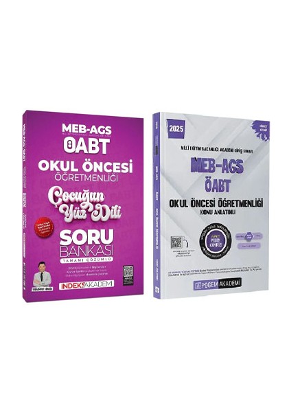 2025 Öabt Meb-Ags Okul Öncesi Konu / Çocuğun Yüz Dili Soru Bankası 2'li Set