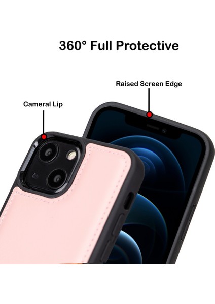 Apple iPhone 13 Uyumlu Deri Arka Kapak Nu2 Pembe fiyatları