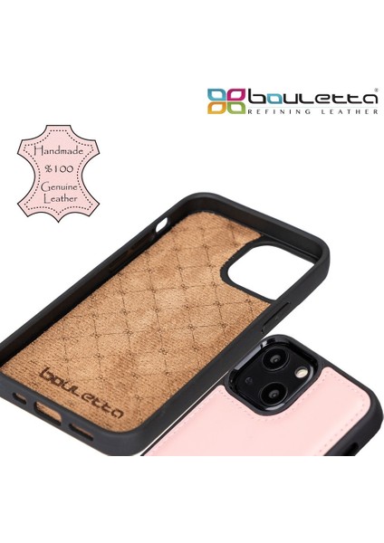 Apple iPhone 13 Uyumlu Deri Arka Kapak Nu2 Pembe modelleri