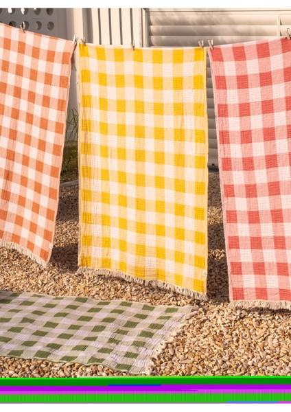 Plaid Pamuk Peştamal Sarı 90 x 160 - Keseli fırsatları