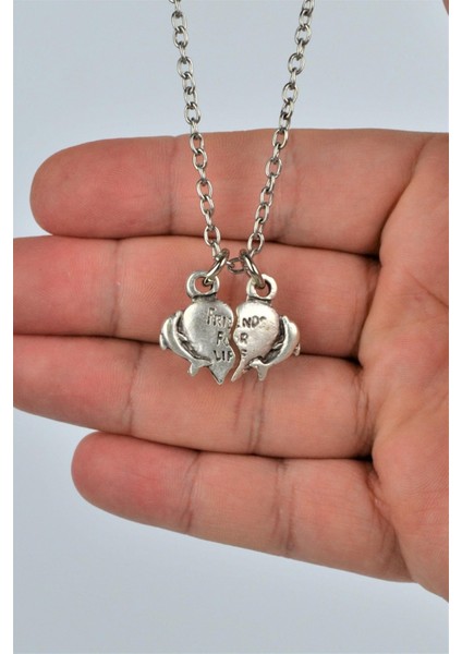 Friends For Life Arkadaşlık Kolye Erkek Kadın Antik Gümüş Kaplama 60 cm Zincir fiyatları