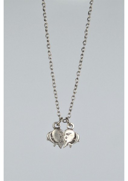 Friends For Life Arkadaşlık Kolye Erkek Kadın Antik Gümüş Kaplama 60 cm Zincir modelleri