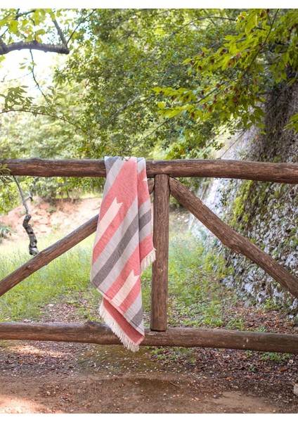 Bedouin Pamuk Peştamal Kırmızı / Gri 90 x 160