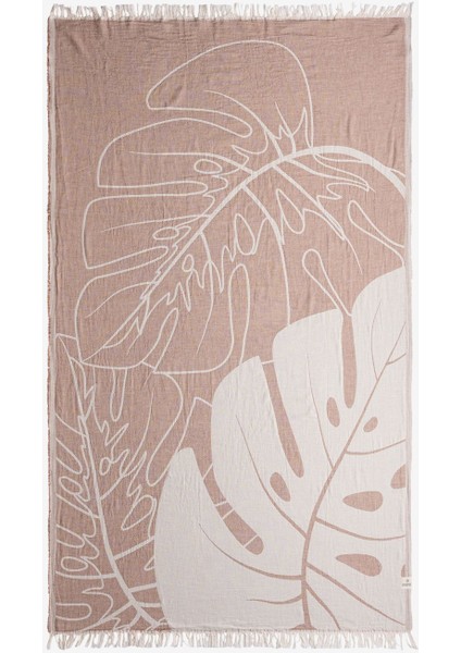 Monstera Pamuk Peştamal Kahverengi 90 x 160 - Keseli fiyatları
