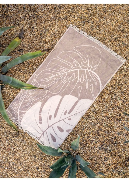 Monstera Pamuk Peştamal Kahverengi 90 x 160 - Keseli fırsatları