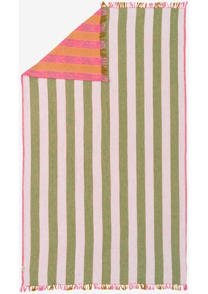 Striped Gauze Pamuk Peştamal Pembe 90 x 175 modelleri