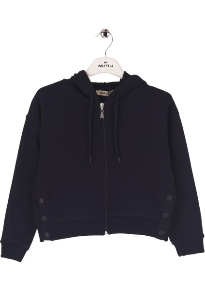 Çıtçıt Detaylı Fermuarlı Kız Çocuk Sweatshirt
