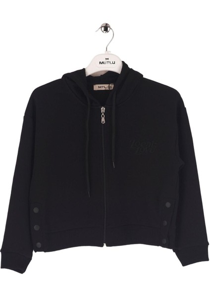 Çıtçıt Detaylı Fermuarlı Kız Çocuk Sweatshirt