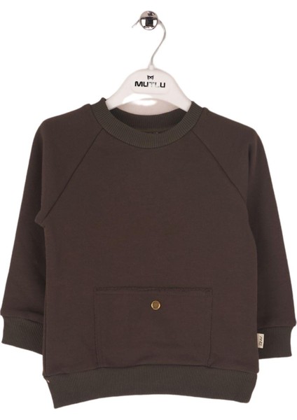 Cep Detaylı Erkek Bebek Sweatshirt